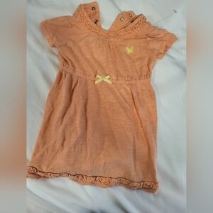 Carters Orange Summer Bow Dress Sz 12 Baby
